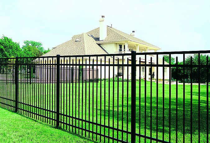 black aluminum fence